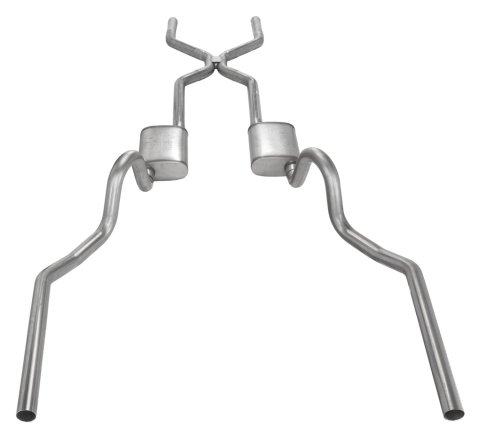 Pypes H-Bomb Exhaust Systems SGA43T Systems, Header/Crossmember-Back, Stainless Steel, Natural, Turbo Pro Mufflers, Buick, Chevy, Oldsmobile, Pontiac, Kit thumbnail 1