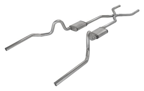 Pypes H-Bomb Exhaust Systems SGA43T Systems, Header/Crossmember-Back, Stainless Steel, Natural, Turbo Pro Mufflers, Buick, Chevy, Oldsmobile, Pontiac, Kit thumbnail 2