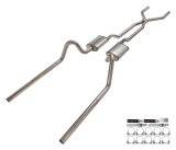 Pypes No-Muffler Exhaust Systems SFF41 System, No Mufflers, Crossmember Back, 409 Stainless Steel, Natural, H-Pipe, Rear Exit, Ford, Fairlane, Kit thumbnail 5
