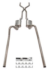 Pypes No-Muffler Exhaust Systems SFF41 System, No Mufflers, Crossmember Back, 409 Stainless Steel, Natural, H-Pipe, Rear Exit, Ford, Fairlane, Kit thumbnail 6