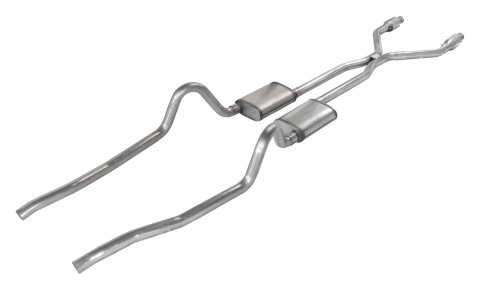 Pypes Street Pro Exhaust Systems SMA940SE Systems, Crossmember Back w/H-Pipe System 75-76 Mopar A-Body Split Rear Dual Exit 2.5 in Intermediate