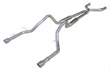 Pypes Mid Muffler Exhaust Systems SFM69B System, Street Pro, Section Back, Stainless Steel, Natural, Black Powdercoated Tips, Ford, V6, Kit thumbnail 2