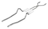 Pypes Header/Crossmember-Back Exhaust Systems SMA940E Systems, Crossmember Back w/H-Pipe System 75-76 Mopar A-Body Split Rear Dual Exit 2.5 in Intermediate thumbnail 1