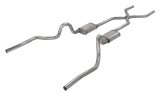 Pypes H-Bomb Exhaust Systems SGA42 System, Crossmember Back w/H-Pipe 70-71 GTO/68-72 442 Dual Split Rear Valance Exit 2.5 in Int & Tail Pipe Hardware Incl Muffler & Tip Not Inc thumbnail 2