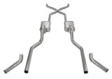 Pypes H-Bomb Exhaust Systems SGC46R System, Crossmember Back w/H-Pipe 55-57 Chevy Wagon Split Rear Dual Exit 2.5 in Int X-Pipe & Tail Pipe Race Pro Mufflers/Hardware thumbnail 1