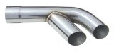 Pypes Stainless Steel Split oval, Polished 2.50 Inch Exhaust Tip EVT16 Tips, Steel, Polished, Pontiac GTO, Splitters, in. Inlet, Dual 2.25 in. Outlet, Pair thumbnail 1