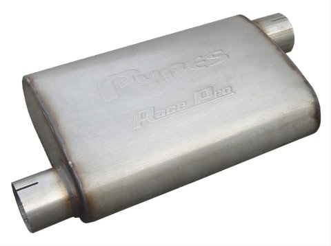 Pypes Race Pro 409 Stainless Steel 2.5 Inch Muffler MVR10 Muffler, Series, Steel, Natural, in. Offset Inlet/2.5 in. Offset Outlet, Each thumbnail 1