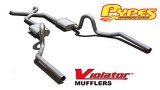 Pypes Violator Dual Exhaust Systems SGA10V System, Violator, Crossmember Back, Stainless Steel, Natural, X-Pipe, Buick, Chevy, Oldsmobile, Pontiac, V8 thumbnail 4