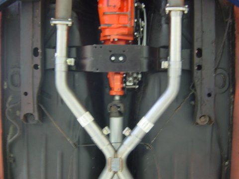 Pypes No-Muffler Exhaust Systems SGF60 Exhaust, No-Muffler, Crossmember-Back, Stainless Steel, Natural, X-Pipe, Chevy, Pontiac, V8