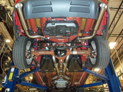Pypes Converter-Back Exhaust Systems SFM76M System, Cat-back, Dual, Stainless, Natural, Split Rear Exit, Ford, 5.0L Modular, Kit thumbnail 1