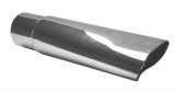 Pypes Stainless Steel Round, Polished 2.50 Inch Exhaust Tip EVT54 Tips, Steel, Polished, Slant Cut, 2.5 in. Inlet, 3.5 in. Outlet, Pair thumbnail 1