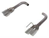 Pypes Axle-Back Exhaust Systems SFM88MS Axle Back System; Split Rear Quad Exit; 3 in. quad 304 SS tips; Hardware included; Muffler Delete thumbnail 1