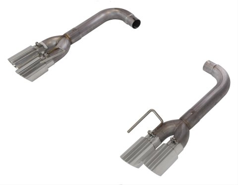 Pypes Axle-Back Exhaust Systems SFM88MS Axle Back System; Split Rear Quad Exit; 3 in. quad 304 SS tips; Hardware included; Muffler Delete