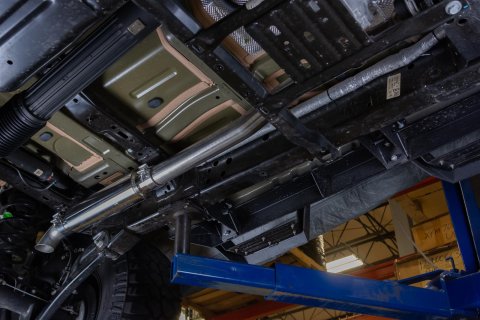 Pypes Stubby Cat-Back Race Pro Exhaust Systems SJJ27R System, Muffler, Cat Back, Single, Stainless Steel, Polished Muffler, Jeep, 3.6L, Kit thumbnail 2