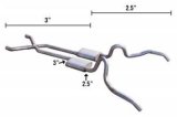 Pypes Street Pro Exhaust Systems SGN30S Systems, 62-67 Nova Hybird 3" To 2.5" Crossmember Back W/ X-Pipe System thumbnail 2