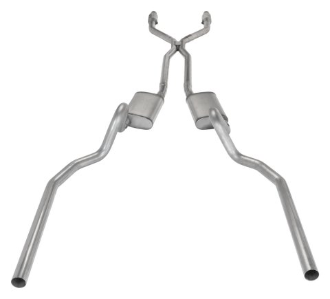 Pypes Violator Dual Exhaust Systems SGG942VE Systems, Crossmember Back w/H-Pipe System 75-79 Nova Split Rear Exit 2.5 in Intermediate