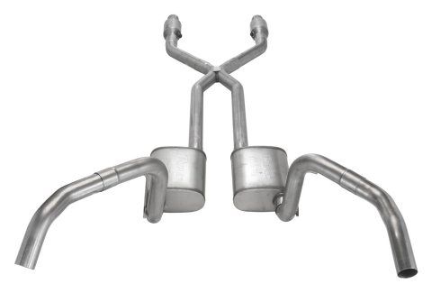 Pypes Street Pro Exhaust Systems SGN975SE Systems, Crossmember Back w/X-Pipe, 75-79 Nova Split Rear Dual Exit 2.5 in Intermediate