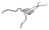 Pypes H-Bomb Exhaust Systems SGN40R System, Crossmember Back w/H-Pipe 62-67 Nova Split Rear Dual Exit 2.5 in Int & Tail Pipe Race Pro Mufflers/Hardware thumbnail 2