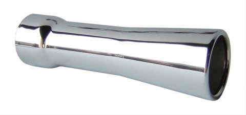 Pypes Stainless Steel Round, Polished 2.50 Inch Exhaust Tip EVT40 Tips, Steel, Polished, Slant Cut, 2.5 in. Inlet, 3.5 in. Outlet, Pair thumbnail 1