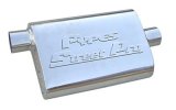 Pypes Street Pro 409 Stainless Steel 2.5 Inch Muffler MVS13 Muffler, Series, Steel, Natural, in. Offset Inlet/2.5 in. Center Outlet, Each thumbnail 3