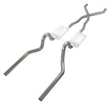 Pypes Header/Crossmember-Back Exhaust Systems SFC01 Crossmember Back w/X-Pipe System; Split Rear Dual Exit; 2.5 in. Intermediate And Tail Pipe; No Mufflers/Hardware Incl.; Tip Not Incl.; thumbnail 1