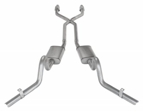 Pypes Street Pro Exhaust Systems SGG920SE Systems, Crossmember Back w/X-Pipe, 78-88 EL Camino Exc SS Dual Side Exit Behind Rear Tire 2.5 in Intermediate