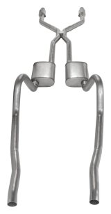 Pypes Race Pro Dual Exhaust Systems SMA940RE Systems, Crossmember Back w/H-Pipe System 75-76 Mopar A-Body Split Rear Exit 2.5 in Intermediate thumbnail 4