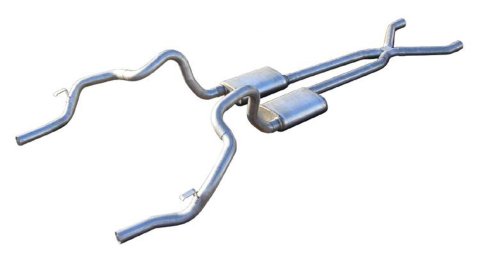 Pypes Turbo Pro Exhaust Systems SGF11T Systems, Pro, Crossmember-Back, Stainless Steel, Natural, Chevy, Pontiac, Kit thumbnail 1