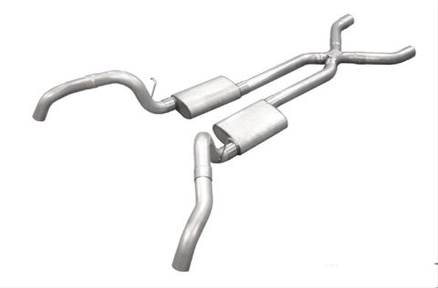Pypes Turbo Pro Exhaust Systems SGF63T Systems, Pro, Crossmember-Back, Stainless Steel, Natural, Chevy, Pontiac, Kit