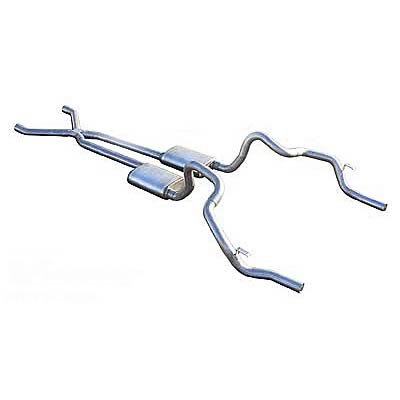 Pypes Violator Dual Exhaust Systems SGF11V System, Violator, Header-Back, Stainless Steel, Natural, X-Pipe, Chevy, Pontiac, Kit thumbnail 2