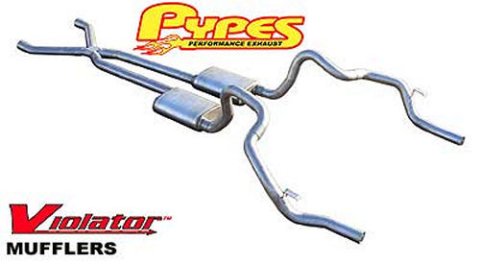 Pypes Violator Dual Exhaust Systems SGF11V System, Violator, Header-Back, Stainless Steel, Natural, X-Pipe, Chevy, Pontiac, Kit thumbnail 3
