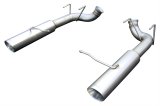 Pypes Pype Bomb Exhaust Systems SFM76MS System, Bomb, Axle-Back, Dual, Stainless Steel, Natural, Polished Tips, Ford, 5.0L, Kit thumbnail 1
