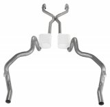Pypes Header/Crossmember-Back Exhaust Systems SGF941E Systems, Crossmember Back w/H-Pipe System 75-81 F-Body Split Rear Dual Exit 2.5 in Intermediate thumbnail 1