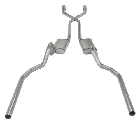 Pypes Violator Dual Exhaust Systems SGG922VE Systems, Crossmember Back w/H-Pipe System 78-88 EL Camino Exc SS Split Rear Exit 2.5 in Intermediate thumbnail 1