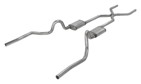 Pypes H-Bomb Exhaust Systems SGA40V System, Crossmember Back w/H-Pipe 64-72 A-Body Split Rear Dual Exit 2.5 in Int & Tail Pipe Violator Mufflers/Hardware thumbnail 2