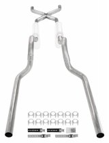 Pypes Header/Crossmember-Back Exhaust Systems SGT73 Systems, Crossmember Back w/ X-pipe System 63-66 GM Truck split rear dual exit 2.5 inch intermediate thumbnail 2