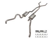 Pypes No-Muffler Exhaust Systems SFF40 System, No Mufflers, Crossmember Back, 409 Stainless Steel, Natural, H-Pipe, Underbody Exit, Ford, Fairlane, Kit thumbnail 4