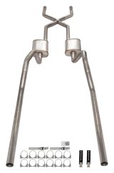 Pypes Turbo Pro Exhaust Systems SGB15T System, Pro, Crossmember Back, 409 Stainless Steel, Natural, X-Pipe, Rear Exit, Chevy, Impala, Kit thumbnail 7