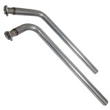 Pypes Stainless Steel Exhaust Downpipes DGU13S Downpipes, Steel, Mounts to Cast Iron Manifolds, Natural, 2.5 in. Diameter, 3-bolt, Buick, Chevy, Oldsmobile, Pontiac, Pair thumbnail 1