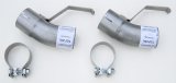 Pypes Tailpipe Splitter Adapters TGF20E Exhaust Tip Extensions, Stainless, Splitters on Pontiac, Trans Am, Pair thumbnail 1