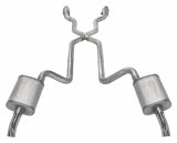 Pypes Violator Dual Exhaust Systems SCC910VE Systems, Crossmember Back w/X-Pipe, 75-81 F-Body Split Rear Exit 2.5 in Intermediate thumbnail 1