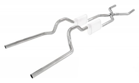 Pypes Header/Crossmember-Back Exhaust Systems SGT74 Systems, Crossmember Back w/ H-pipe System 63-66 GM Truck split rear dual exit 2.5 inch intermediate thumbnail 1
