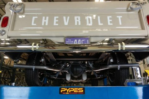 Pypes Violator Dual Exhaust Systems SGT76V Systems, Crossmember Back w/ H-pipe System 63-66 GM Truck split side dual exit 2.5 inch intermediate thumbnail 2