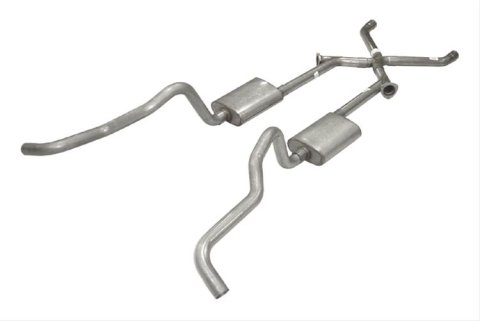 Pypes Turbo Pro Exhaust Systems for 1955-1957 BEL AIR, ONE-FIFTY SERIES, TWO-TEN SERIES - SGC17T Systems, Pro, Crossmember-Back, X-Change Pipe, Stainless Steel, Natural, Chevy, Kit