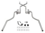 Pypes Race Pro Dual Exhaust Systems SGA18R System, Pro, 2.50 in., Crossmember Back, 409 Stainless Steel, Natural, X-Pipe, Oldsmobile, V8, Kit thumbnail 2