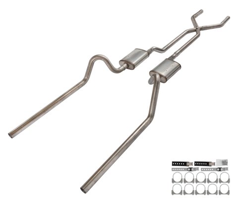 Pypes Turbo Pro Exhaust Systems SFF11T System, Pro, Crossmember Back, 409 Stainless Steel, Natural, X-Pipe, Rear Exit, Ford, Fairlane, Kit thumbnail 5