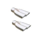 Pypes Stainless Steel GTO, Polished 2.50 Inch Exhaust Tip EVT19 Tips, Steel, Polished, Slant Cut, in. Inlet, 2.25 in. Dual Outlets, Pair thumbnail 3