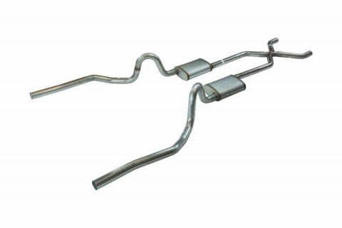 Pypes Street Pro Exhaust Systems SGA12S System, Pro, Header-Back, Stainless Steel, Natural, X-Pipe, Pontiac, 350-455, Kit thumbnail 4