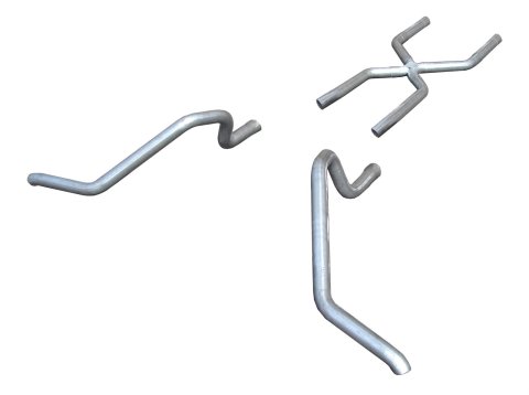 Pypes No-Muffler Exhaust Systems SGB10 System, No-Muffler, Crossmember Back, Stainless Steel, Natural, X-Pipe, Chevy, Full Size Car, Kit