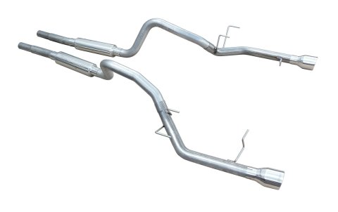 Pypes Mid Muffler Exhaust Systems SFM79 System, Cat-back, Dual, Stainless, Natural, Split Rear Exit, Ford, 3.7L, Kit thumbnail 2